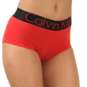 Фото Женские боксеры красные с черной резинкой Calvin Klein Women Boxers