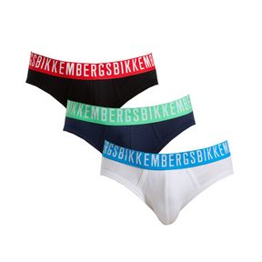 Фото Мужские трусы брифы (черный, темно-синий, белый) набор 3 в 1 Bikkembergs FASHION COTTON BKK1USP09TR/3