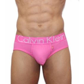 Фото Мужские трусы Calvin Klein брифы розовые с розовой резинкой CK00453