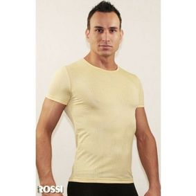 Фото Мужская футболка желтая в узорчатую сетку в виде роз  Romeo Rossi Rose Yellow RR00509