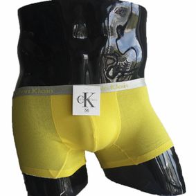 Фото Мужские трусы боксеры желтые хлопковые Calvin Klein Cotton Steel Mini  