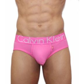 Фото Мужские трусы Calvin Klein брифы розовые с розовой резинкой CK00453