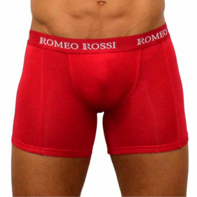 Фото Мужские трусы боксеры удлиненные c резинкой Romeo Rossi красные RR7001-08
