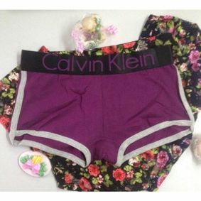 Фото Женские трусы боксеры с лампасами фиолетовые Calvin Klein Women Violet