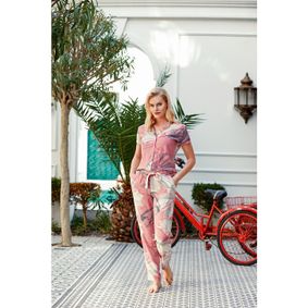 Фото Женская пижама розовая с рисунком Doreanse 4121