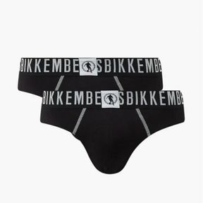 Фото Мужские трусы брифы черные набор 2 в 1 Bikkembergs FASHION PUPINO BKK1USP06BI