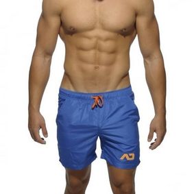 Фото Мужские шорты удлиненные голубые с оранжевыми завязками Addicted Sport Shorts Blue