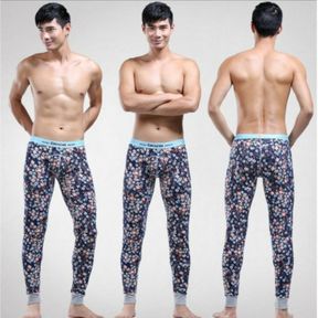 Фото Мужские кальсоны с узором синие Cockon MAN pants Navy 23641