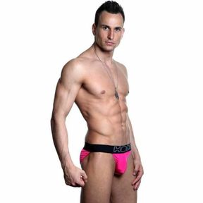 Фото Мужские трусы танга розовые с черной резинкой HOM Night Therapy Tanga Brief Pink