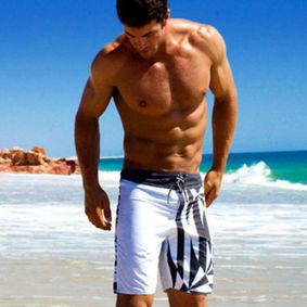 Фото Мужские плавательные шорты белые Aussiebum Beach Shorts Vortex