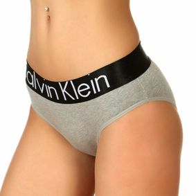 Фото Женские брифы Calvin Klein Women Brief Steel Grey Weistband Black