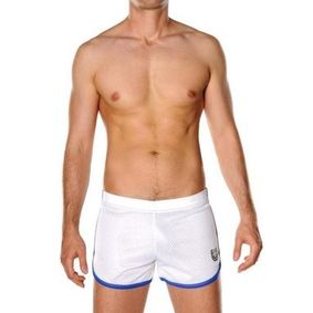 Фото Мужские шорты белые с голубой окантовкой Andrew Christian White Shorts 8329