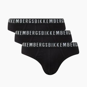 Фото Мужские трусы брифы черные набор 3 в 1 Bikkembergs CLASSIC BKK1USP02TR