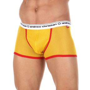 Фото  Мужские спортивные боксеры Andrew Christian Yellow Sport Mesh Boxer  ART817