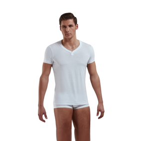 Фото Мужская футболка белая с v-образным вырезом Doreanse 2860