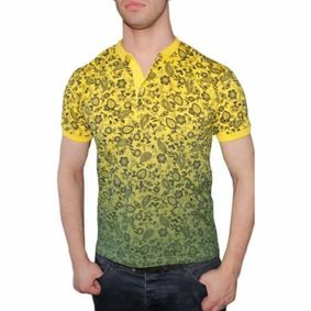 Фото Мужская футболка ETRO желтая с принтом 