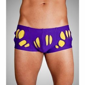 Фото Мужские трусы хипсы фиолетовые с желтыми вставками Wild Milk Wonderland Hip Boxer Purple