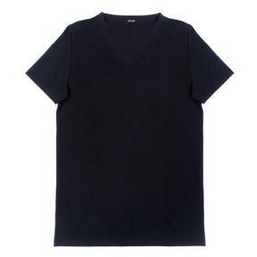 Фото Мужская футболка черная HOM SUPREME COTTON Tee-Shirt V Neck 401331_400004