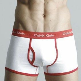 Фото Мужские трусы боксеры белые с красной резинкой Calvin Klein 365 White Red Boxer