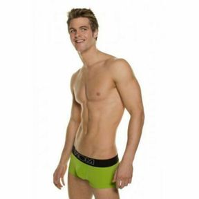 Фото Мужские трусы хипсы зеленые с черной резинкой HOM Night Therapy Trunk Green