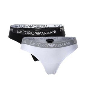 Фото Женские трусы бразилиана набор из 2 штук (белый, черный) Emporio Armani 163337_СС318 00911