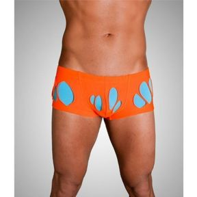 Фото Мужские трусы хипсы оранжевые с бирюзовыми вставками Wild Milk Wonderland Hip Boxer Orange 