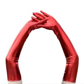 Фото Женский эротический аксессуар перчатки длинные красные Romeo Rossi  RRW9027-8