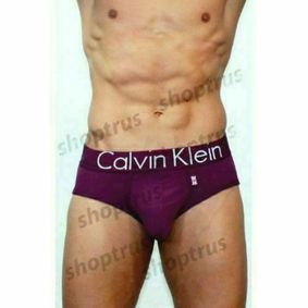 Фото Мужские трусы брифы фиолетовые Calvin Klein Mens Steel Flag