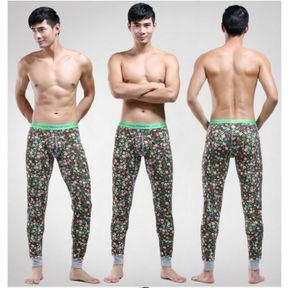 Фото Мужские кальсоны с узором хаки Cockon MAN pants Green 23643