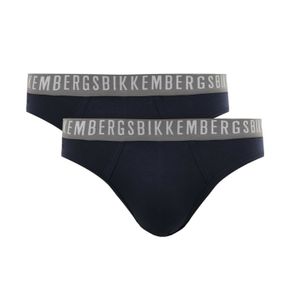 Фото Мужские трусы брифы синие набор 2 в 1 Bikkembergs CLASSIC BKK1USP02BI/2