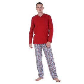 Фото Мужская пижама красная с клетчатыми штанами Tom Tailor 071091/5099 614