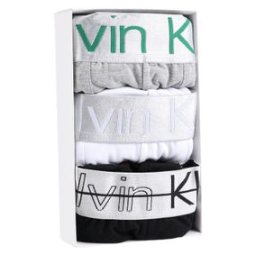 Фото Мужские трусы боксеры набор 3в1 (серые, белые, черные) Calvin Klein