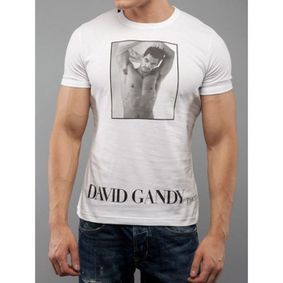 Фото Мужская футболка белая с принтом Dolce Gabbana David Gandy Photo