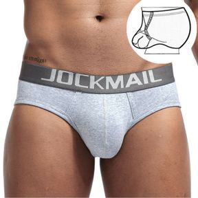 Фото Мужские трусы брифы серые JOCKMAIL JM2031-3